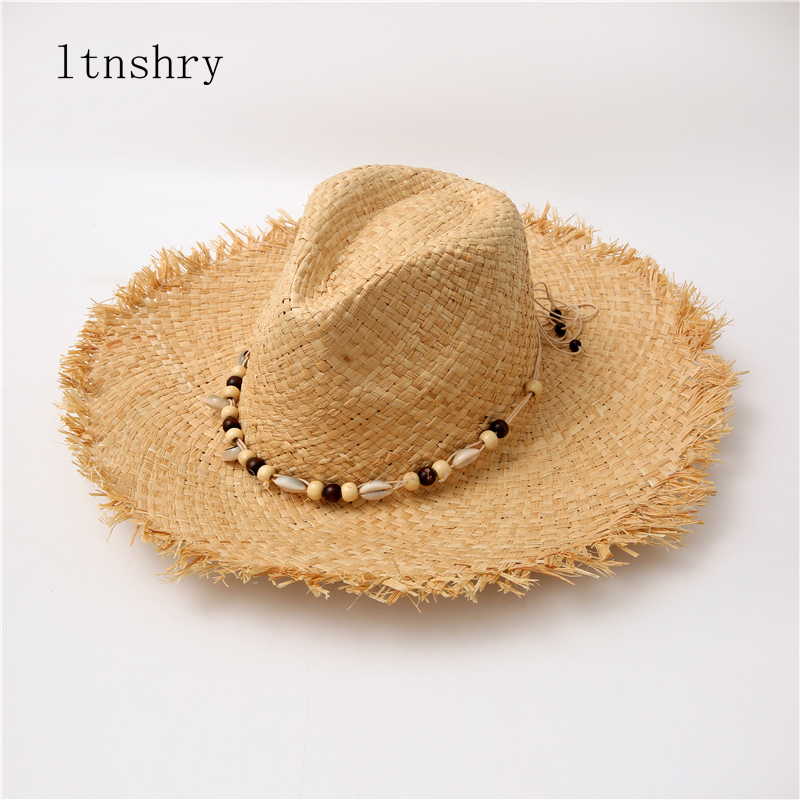 Bucket Hat Straw - Summer Solid Color Handmade Ribbon Weave