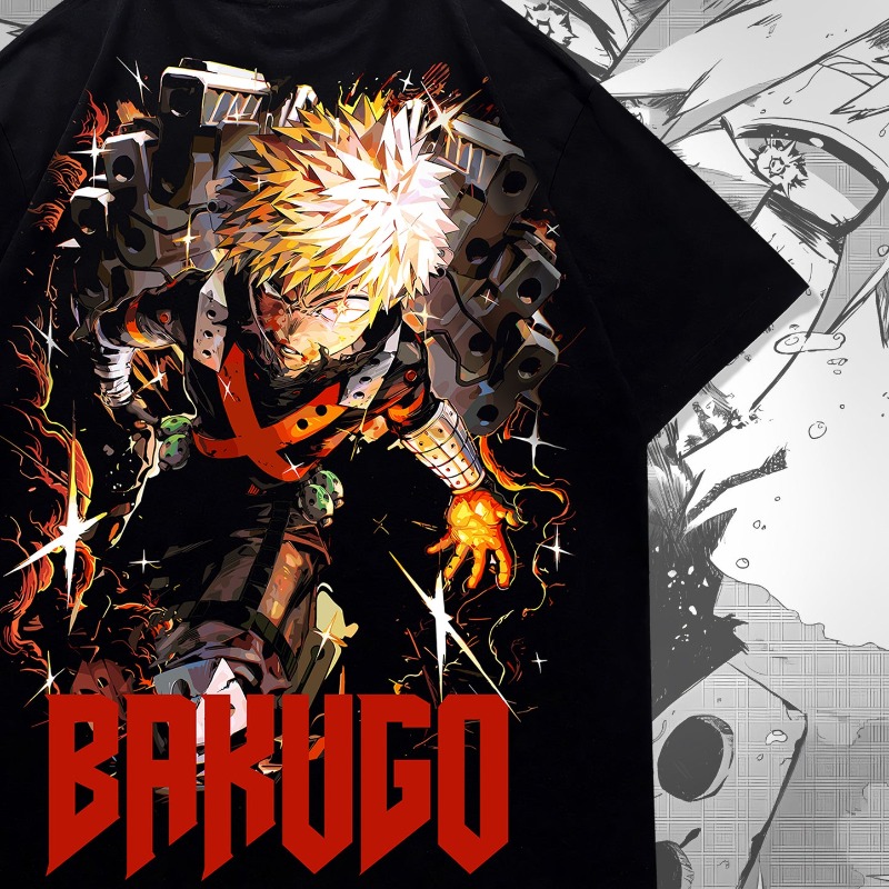 Tee Graphic Print - Bakugo Anime Double Sided Print T