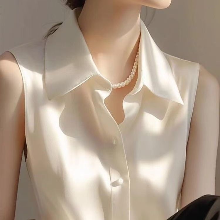 French Satin POLO Collar Sleev - огляд і ціна Shirt Camp Collar