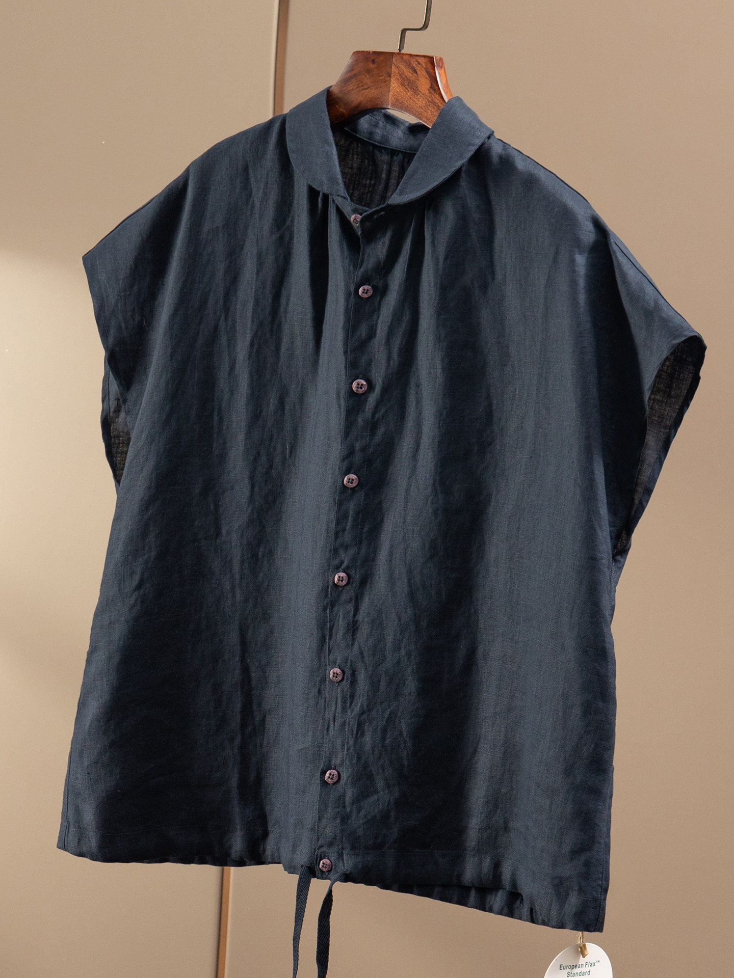 Cool Breeze Blouse Natural Rai - огляд і ціна Short Linen Drawstring