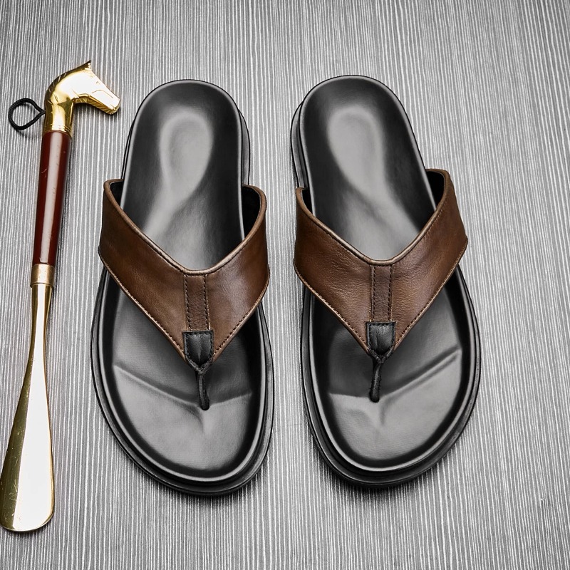 2026 Summer New Mens Genuine L - огляд і ціна Flip Flop Leather Men