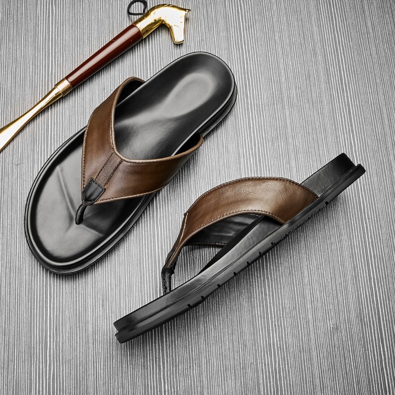 2026 Summer New Mens Genuine L - огляд і ціна Flip Flop Leather Men