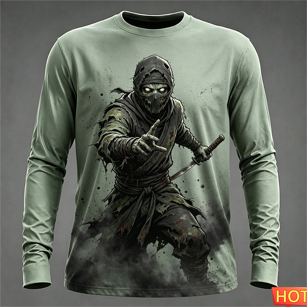 Autumn winter Men's Long sleev - огляд і ціна Tee Graphic Print